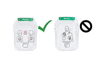 Sikkerhedsmeddelelse Philips M5072A SMART kassette med elektroder til babyer og børn