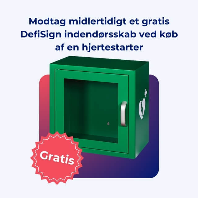 AED + gratis indendørs skab 